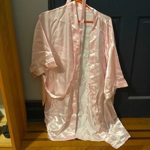 Pink satin-like robe